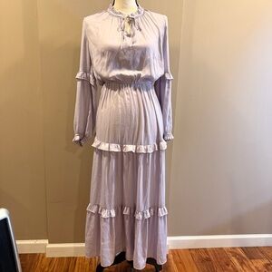 Versona XS Tiered Maxi Dress Lilac Cottagecore Fairy Whimsical Boho Revival EUC